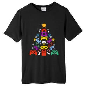 Funny Xmas Gamer Games Controllers Christmas Tree Boys Cool Gift Tall Fusion ChromaSoft Performance T-Shirt