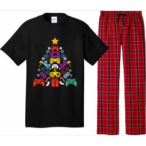 Funny Xmas Gamer Games Controllers Christmas Tree Boys Cool Gift Pajama Set