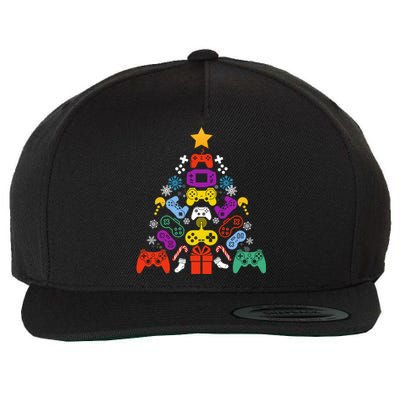 Funny Xmas Gamer Games Controllers Christmas Tree Boys Cool Gift Wool Snapback Cap