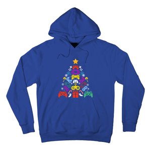 Funny Xmas Gamer Games Controllers Christmas Tree Boys Cool Gift Hoodie