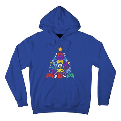 Funny Xmas Gamer Games Controllers Christmas Tree Boys Cool Gift Hoodie