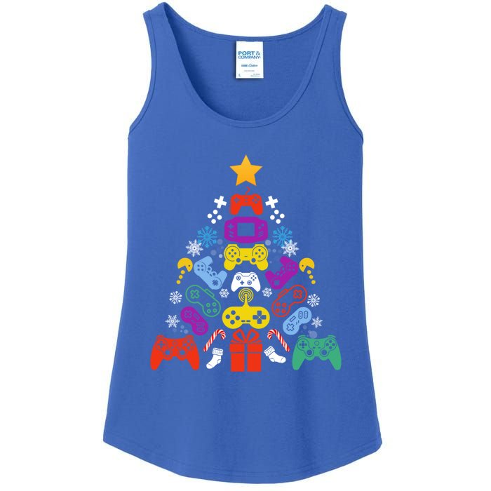 Funny Xmas Gamer Games Controllers Christmas Tree Boys Cool Gift Ladies Essential Tank