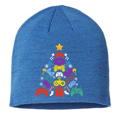 Funny Xmas Gamer Games Controllers Christmas Tree Boys Cool Gift Sustainable Beanie