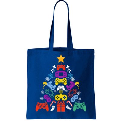 Funny Xmas Gamer Games Controllers Christmas Tree Boys Cool Gift Tote Bag