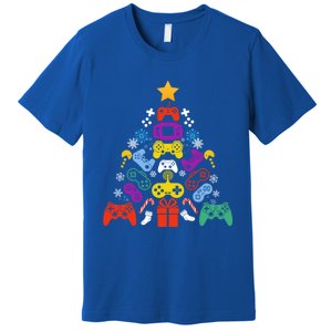 Funny Xmas Gamer Games Controllers Christmas Tree Boys Cool Gift Premium T-Shirt