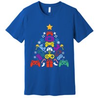 Funny Xmas Gamer Games Controllers Christmas Tree Boys Cool Gift Premium T-Shirt