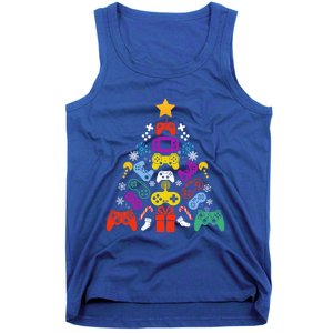 Funny Xmas Gamer Games Controllers Christmas Tree Boys Cool Gift Tank Top