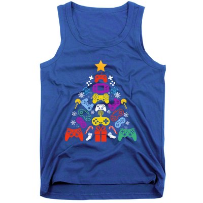 Funny Xmas Gamer Games Controllers Christmas Tree Boys Cool Gift Tank Top