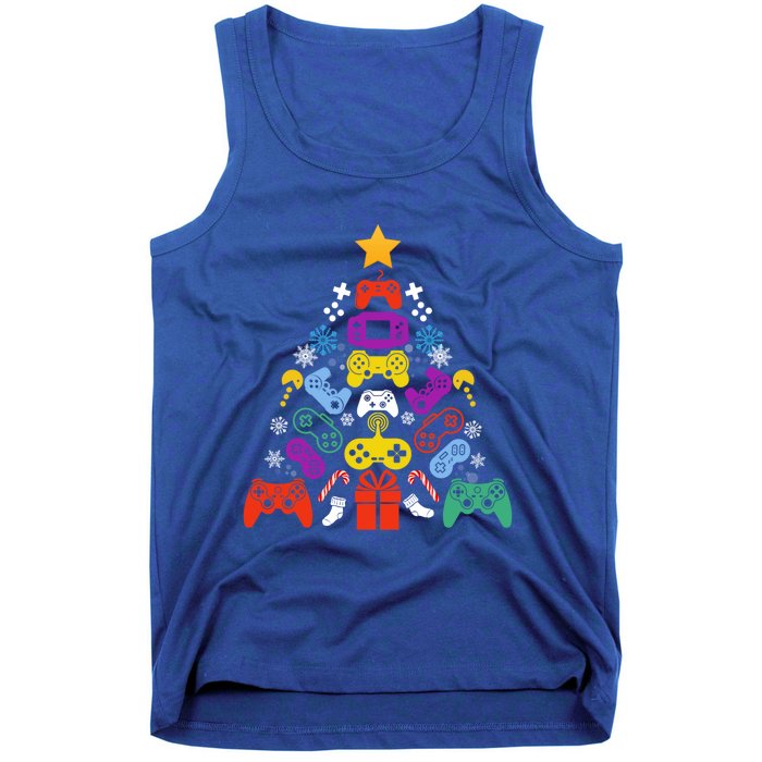 Funny Xmas Gamer Games Controllers Christmas Tree Boys Cool Gift Tank Top