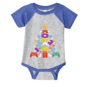 Funny Xmas Gamer Games Controllers Christmas Tree Boys Cool Gift Infant Baby Jersey Bodysuit