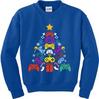 Funny Xmas Gamer Games Controllers Christmas Tree Boys Cool Gift Kids Sweatshirt