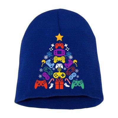 Funny Xmas Gamer Games Controllers Christmas Tree Boys Cool Gift Short Acrylic Beanie