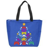 Funny Xmas Gamer Games Controllers Christmas Tree Boys Cool Gift Zip Tote Bag