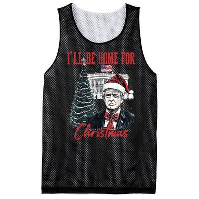 Funny Xmas Humorous Trump Ill Be Home For Christmas 2024 Gift Mesh Reversible Basketball Jersey Tank