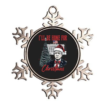 Funny Xmas Humorous Trump Ill Be Home For Christmas 2024 Gift Metallic Star Ornament