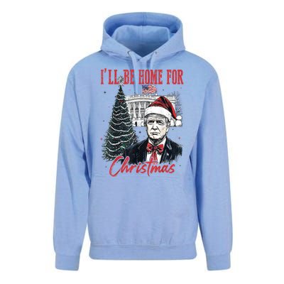 Funny Xmas Humorous Trump Ill Be Home For Christmas 2024 Gift Unisex Surf Hoodie