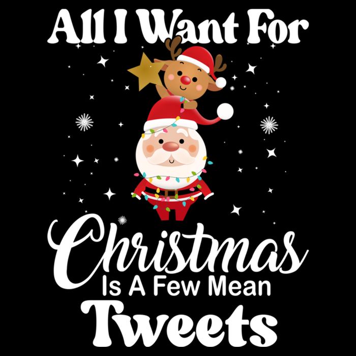 Funny Xmas Humor All I Want Christmas Is A Few Mean Tweets Gift Wool Snapback Cap
