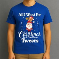 Funny Xmas Humor All I Want Christmas Is A Few Mean Tweets Gift T-Shirt