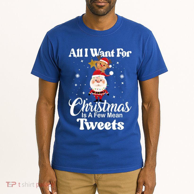 Funny Xmas Humor All I Want Christmas Is A Few Mean Tweets Gift Tall T-Shirt