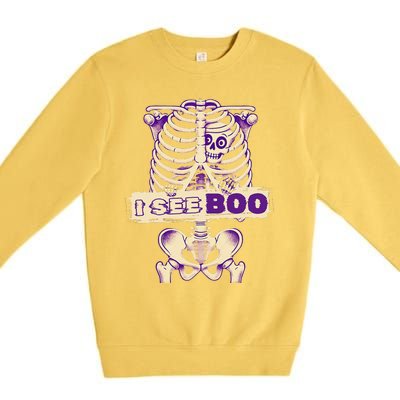 Funny Xray Halloween Costume Rib Cage Skeleton Dog See Boo Premium Crewneck Sweatshirt