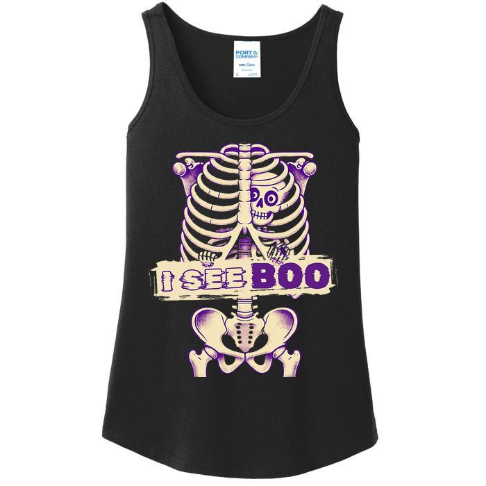 Funny Xray Halloween Costume Rib Cage Skeleton Dog See Boo Ladies Essential Tank