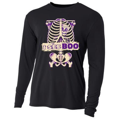 Funny Xray Halloween Costume Rib Cage Skeleton Dog See Boo Cooling Performance Long Sleeve Crew