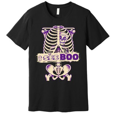 Funny Xray Halloween Costume Rib Cage Skeleton Dog See Boo Premium T-Shirt