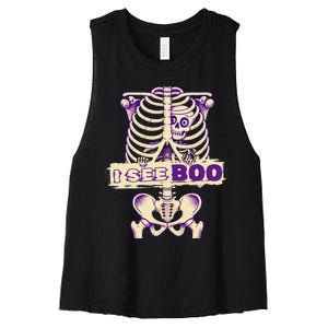 Funny Xray Halloween Costume Rib Cage Skeleton Dog See Boo Women's Racerback Cropped Tank