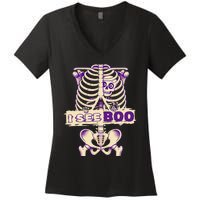 Funny Xray Halloween Costume Rib Cage Skeleton Dog See Boo Women's V-Neck T-Shirt