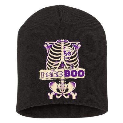 Funny Xray Halloween Costume Rib Cage Skeleton Dog See Boo Short Acrylic Beanie