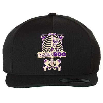 Funny Xray Halloween Costume Rib Cage Skeleton Dog See Boo Wool Snapback Cap