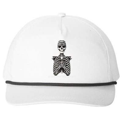 Funny Xray Halloween Costume Rib Cage Skeleton Dog Heart Snapback Five-Panel Rope Hat