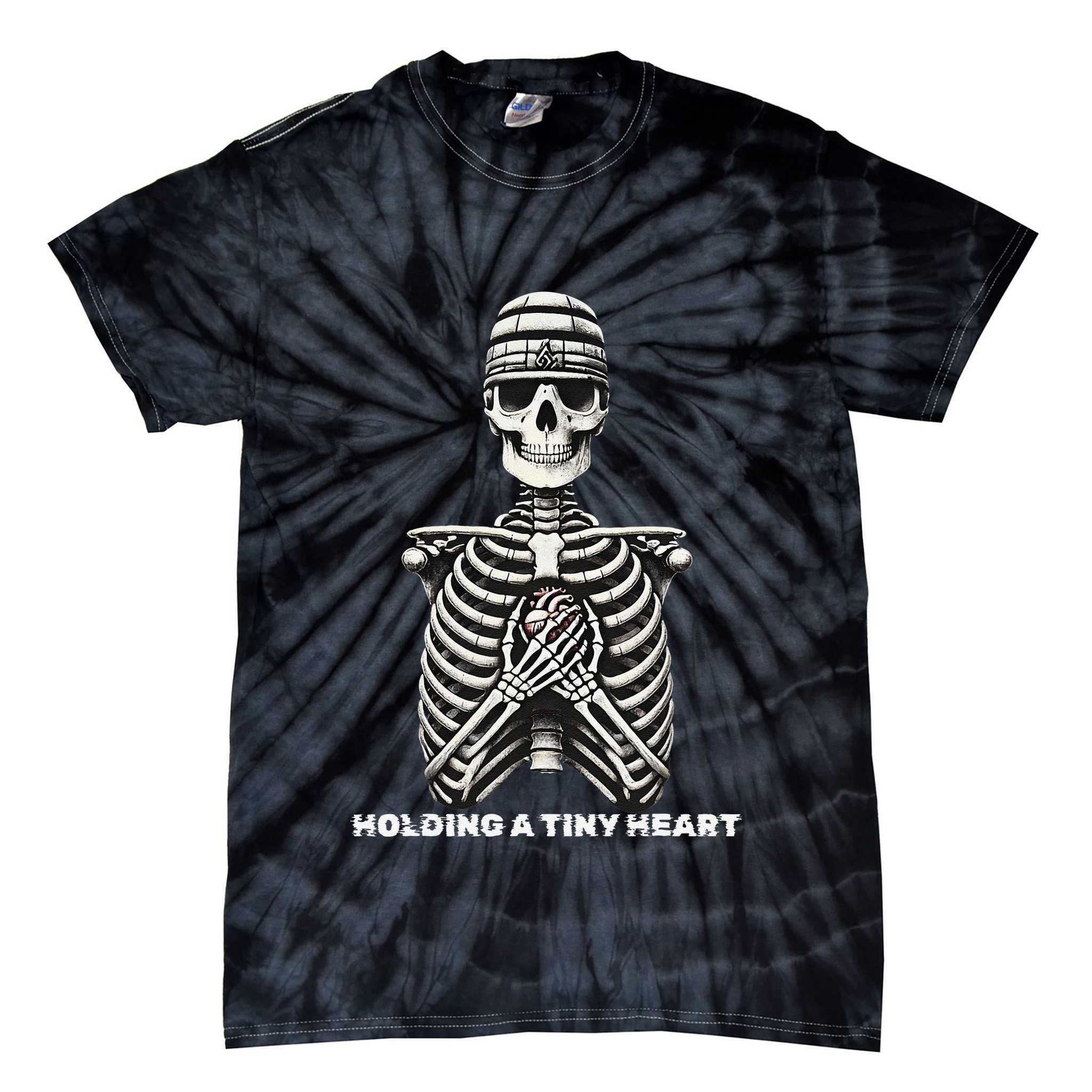 Funny Xray Halloween Costume Rib Cage Skeleton Dog Heart Tie-Dye T-Shirt