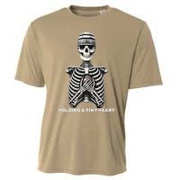 Funny Xray Halloween Costume Rib Cage Skeleton Dog Heart Cooling Performance Crew T-Shirt