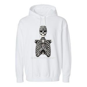 Funny Xray Halloween Costume Rib Cage Skeleton Dog Heart Garment-Dyed Fleece Hoodie