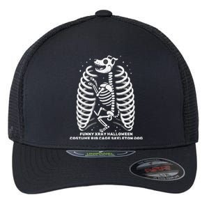 Funny Xray Halloween Costume Rib Cage Skeleton Dog Flexfit Unipanel Trucker Cap