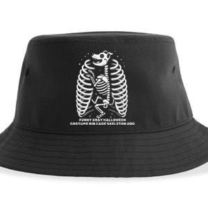 Funny Xray Halloween Costume Rib Cage Skeleton Dog Sustainable Bucket Hat