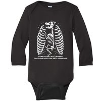 Funny Xray Halloween Costume Rib Cage Skeleton Dog Baby Long Sleeve Bodysuit