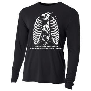 Funny Xray Halloween Costume Rib Cage Skeleton Dog Cooling Performance Long Sleeve Crew