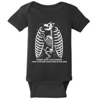 Funny Xray Halloween Costume Rib Cage Skeleton Dog Baby Bodysuit