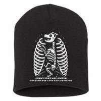 Funny Xray Halloween Costume Rib Cage Skeleton Dog Short Acrylic Beanie