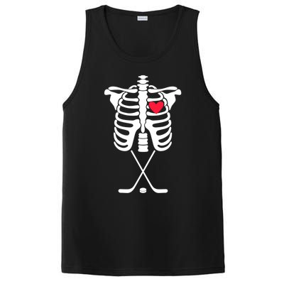 Funny Xray Halloween Costume Rib Cage Skeleton Ice Hockey Gift PosiCharge Competitor Tank