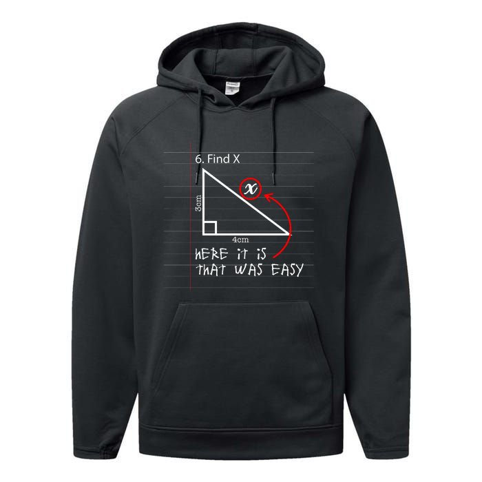 Find X Here It Is That Was Easy Funny Math Student Teacher Performance Fleece Hoodie