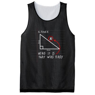 Find X Here It Is That Was Easy Funny Math Student Teacher Mesh Reversible Basketball Jersey Tank