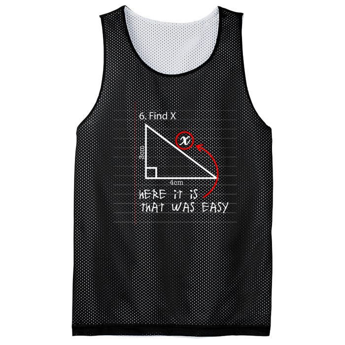 Find X Here It Is That Was Easy Funny Math Student Teacher Mesh Reversible Basketball Jersey Tank