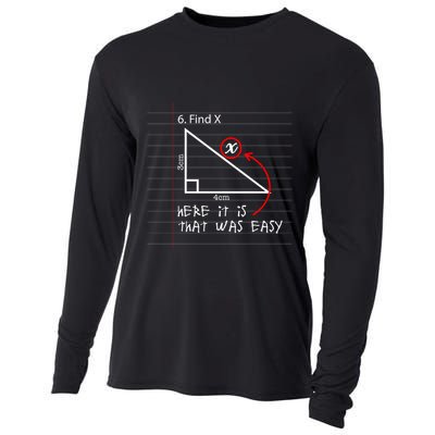 Find X Here It Is That Was Easy Funny Math Student Teacher Cooling Performance Long Sleeve Crew