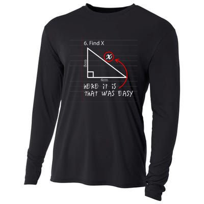 Find X Here It Is That Was Easy Funny Math Student Teacher Cooling Performance Long Sleeve Crew