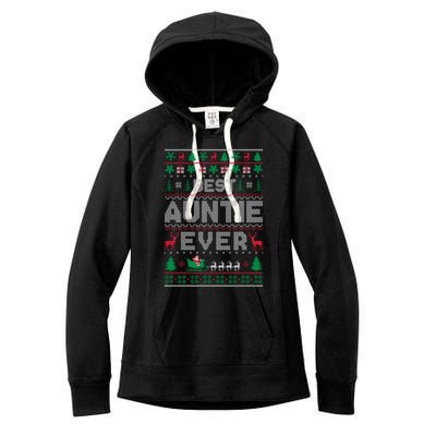 Funny Xmas Holiday Best Auntie Ever Ugly Christmas Sweater Funny Gift Women's Fleece Hoodie