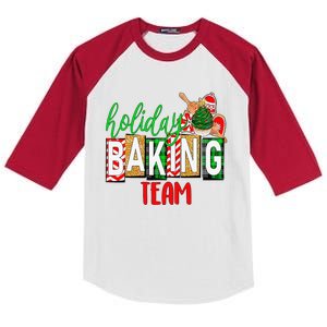 Funny Xmas Holiday Baking Team Christmas Costume Kids Colorblock Raglan Jersey