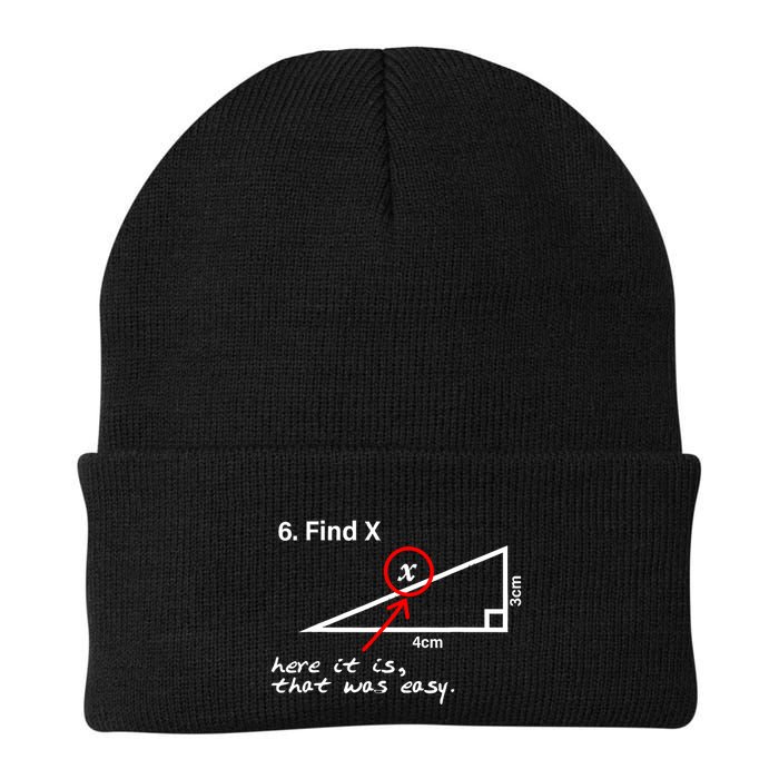 Find X Here It Is That Was Easy Funny Math Lover Knit Cap Winter Beanie